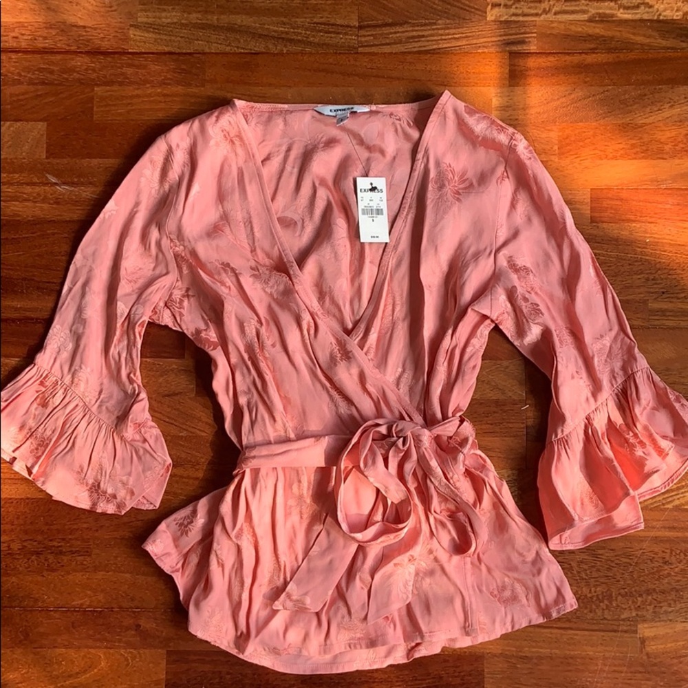 New Express Pink Floral Blouse